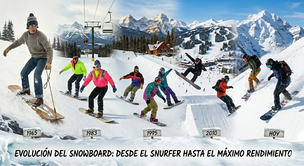 Historia del Snowboard: Evolución del Snurfer al Snowboard Profesional